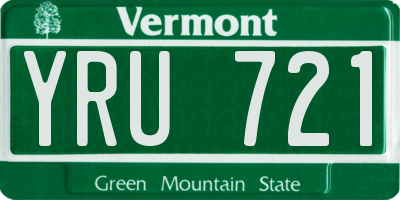 VT license plate YRU721