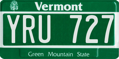 VT license plate YRU727