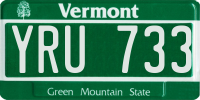 VT license plate YRU733