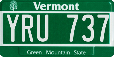 VT license plate YRU737