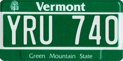 VT license plate YRU740