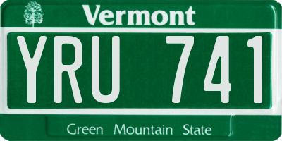 VT license plate YRU741
