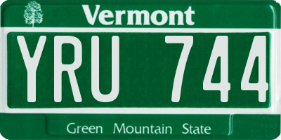 VT license plate YRU744
