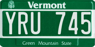 VT license plate YRU745
