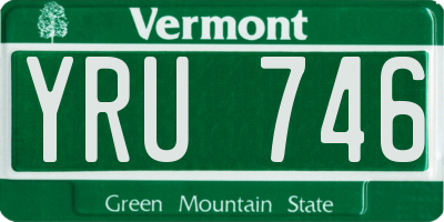 VT license plate YRU746