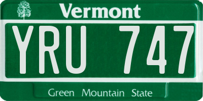 VT license plate YRU747