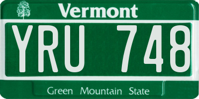 VT license plate YRU748
