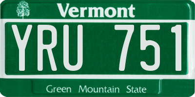 VT license plate YRU751