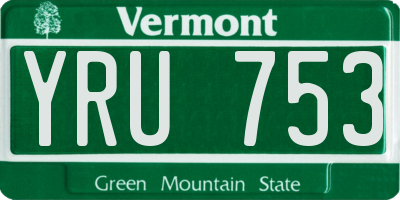VT license plate YRU753