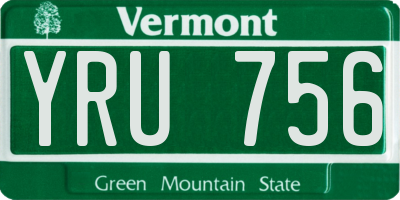 VT license plate YRU756