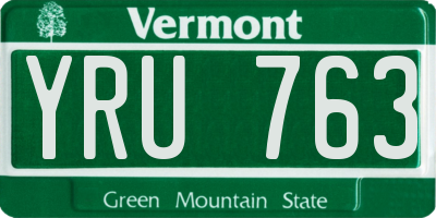 VT license plate YRU763