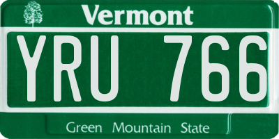 VT license plate YRU766