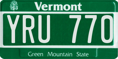 VT license plate YRU770