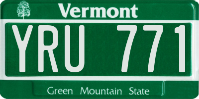 VT license plate YRU771