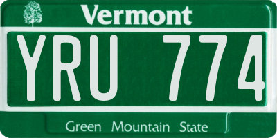 VT license plate YRU774