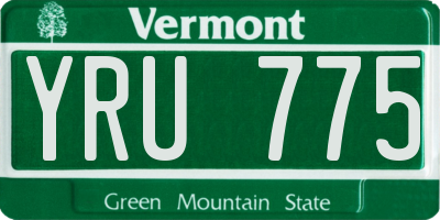 VT license plate YRU775