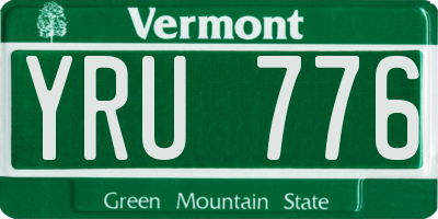 VT license plate YRU776