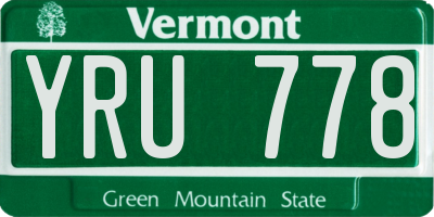 VT license plate YRU778