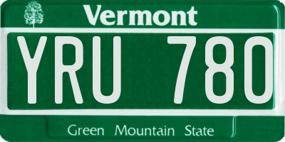 VT license plate YRU780