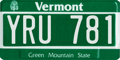 VT license plate YRU781