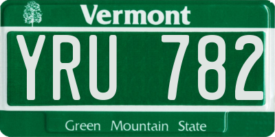 VT license plate YRU782