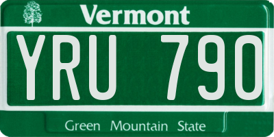 VT license plate YRU790