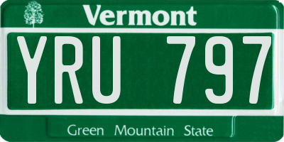 VT license plate YRU797