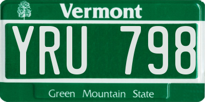 VT license plate YRU798