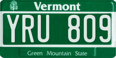 VT license plate YRU809
