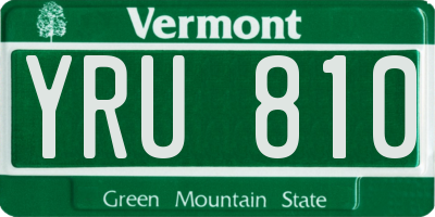 VT license plate YRU810