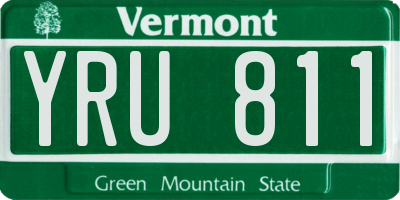 VT license plate YRU811