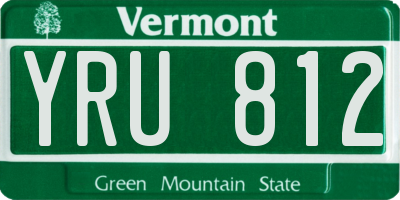 VT license plate YRU812