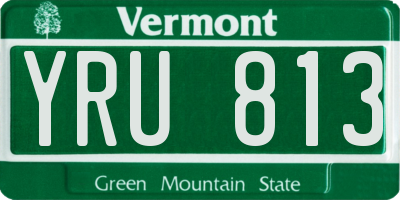 VT license plate YRU813