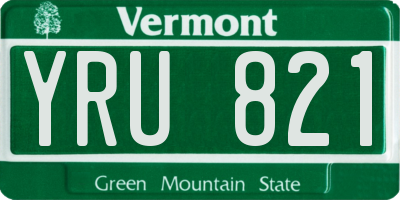 VT license plate YRU821