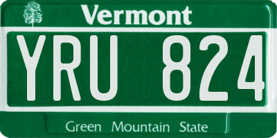 VT license plate YRU824