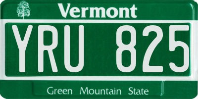 VT license plate YRU825