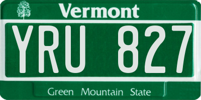 VT license plate YRU827