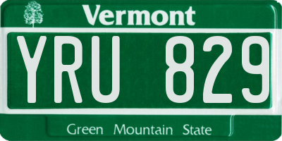 VT license plate YRU829
