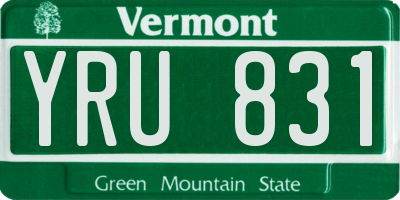 VT license plate YRU831