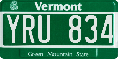 VT license plate YRU834