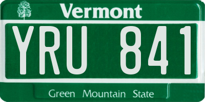 VT license plate YRU841
