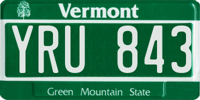 VT license plate YRU843