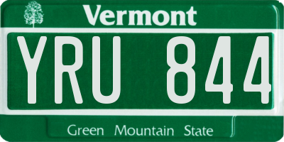 VT license plate YRU844