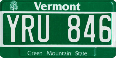 VT license plate YRU846