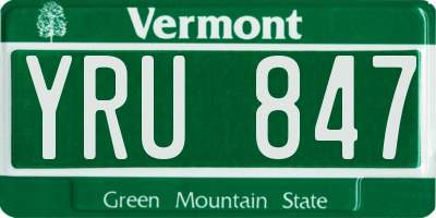 VT license plate YRU847