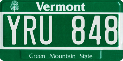 VT license plate YRU848