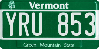 VT license plate YRU853