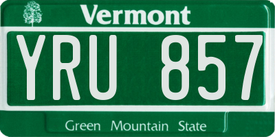VT license plate YRU857