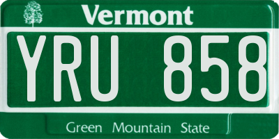 VT license plate YRU858