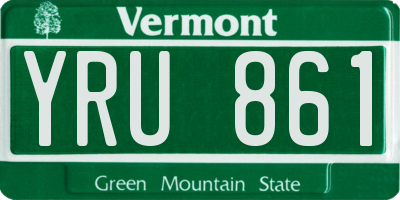 VT license plate YRU861